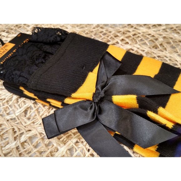 Halloween Orange Striped Socks, Over the Knee, Costume, Novelty, NEW - Picture 3 of 6